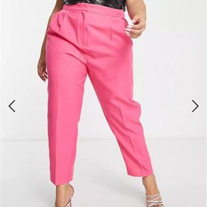 ASOS DESIGN Curve smart tapered pants in cerise pink